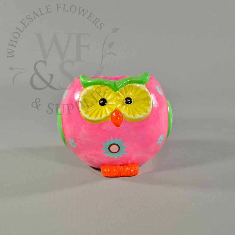 Pink Owl Ceramic Container