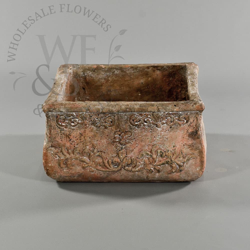 Decorative Square Clay Planter
