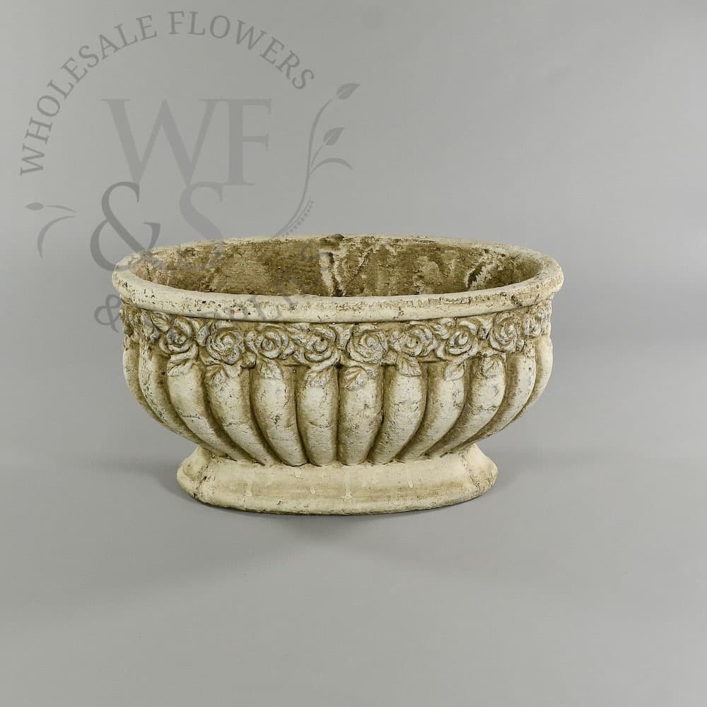 Distressed Oval Clay Planter