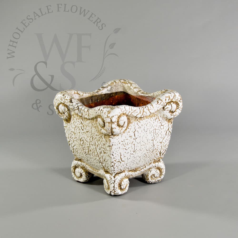 Distressed Square Clay Planter