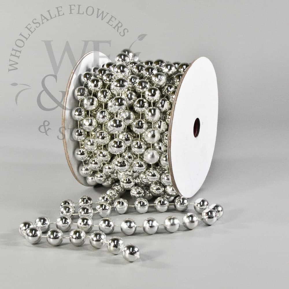 0.6"  Silver Beads Garland (10 YDS/ROLL) 