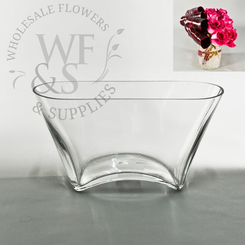 5" Tall Rectangular Tapered Glass Vase