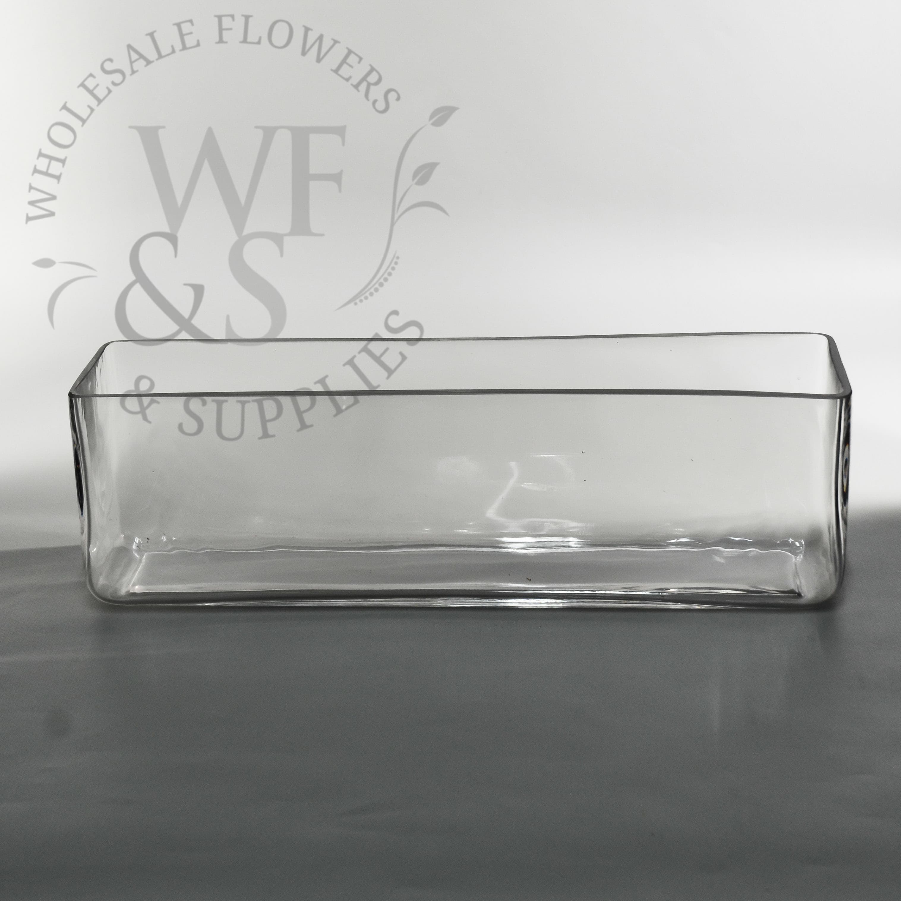 Rectangle Glass Vase 15.8"x 4.8"x 4"