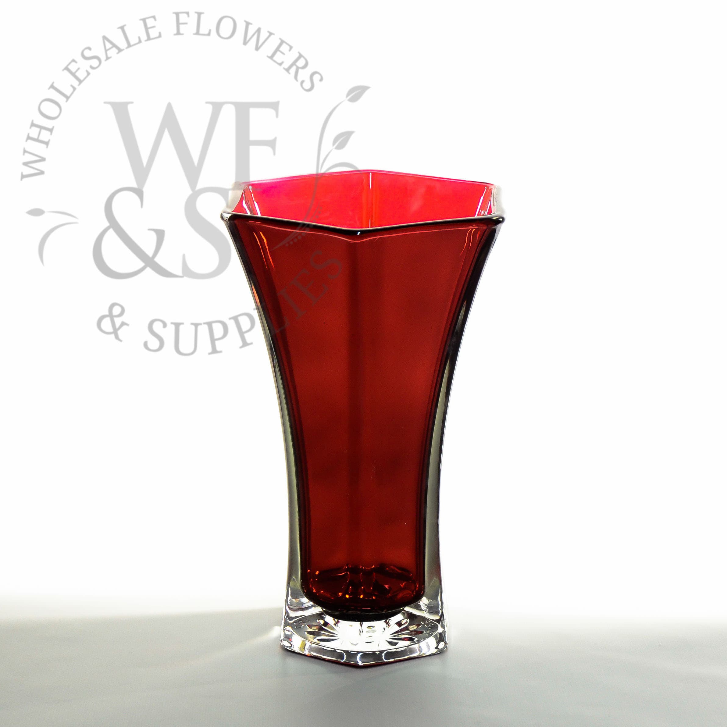 10" Flared Rose Vase - Red DISC