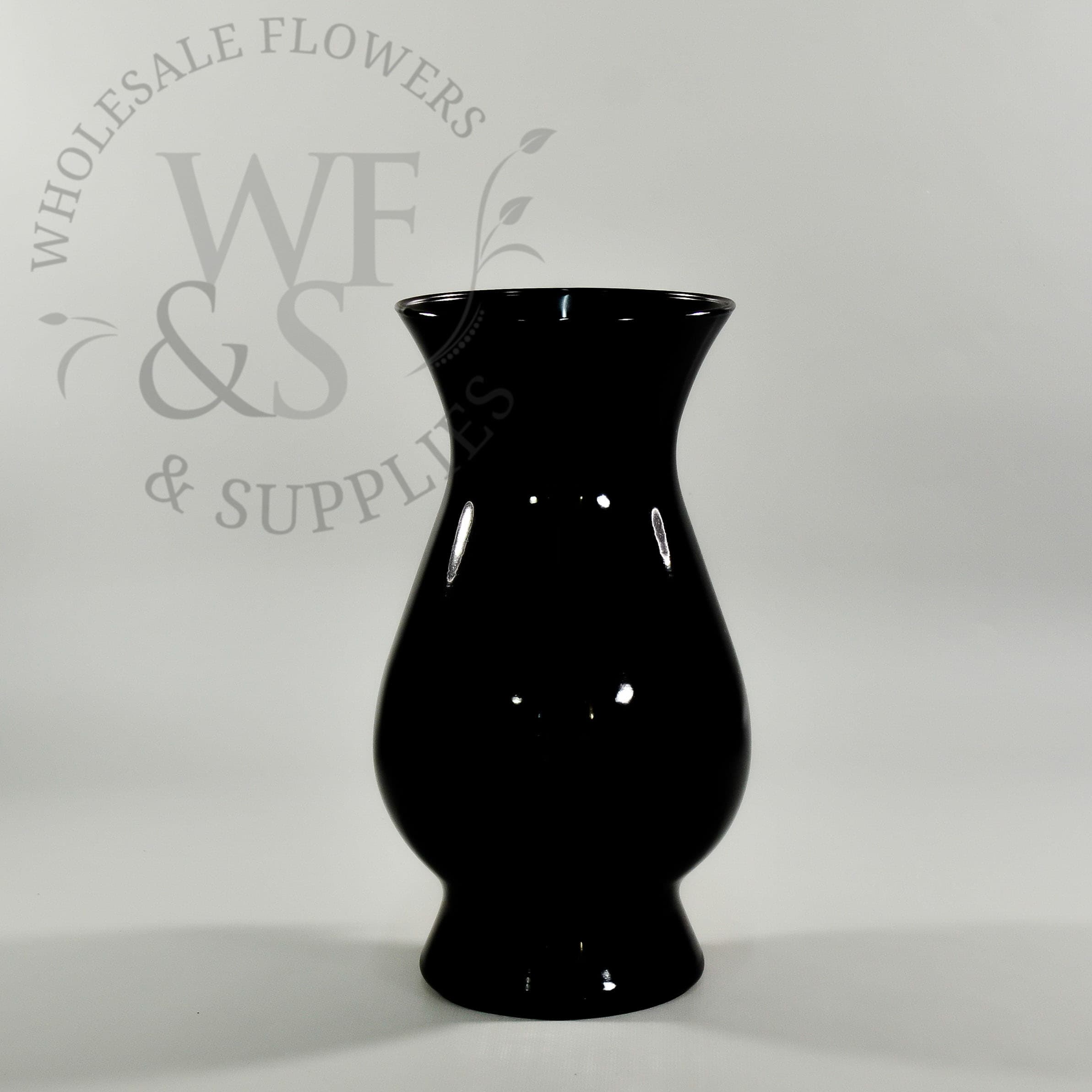 10.8" Tall Black Bella Glass Urn