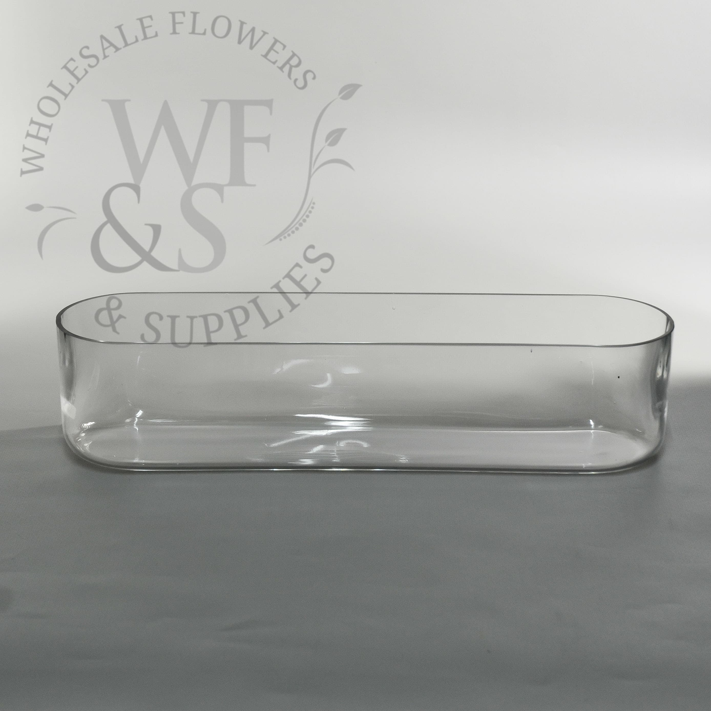 Oval Glass Trough Vase 14.5" Long