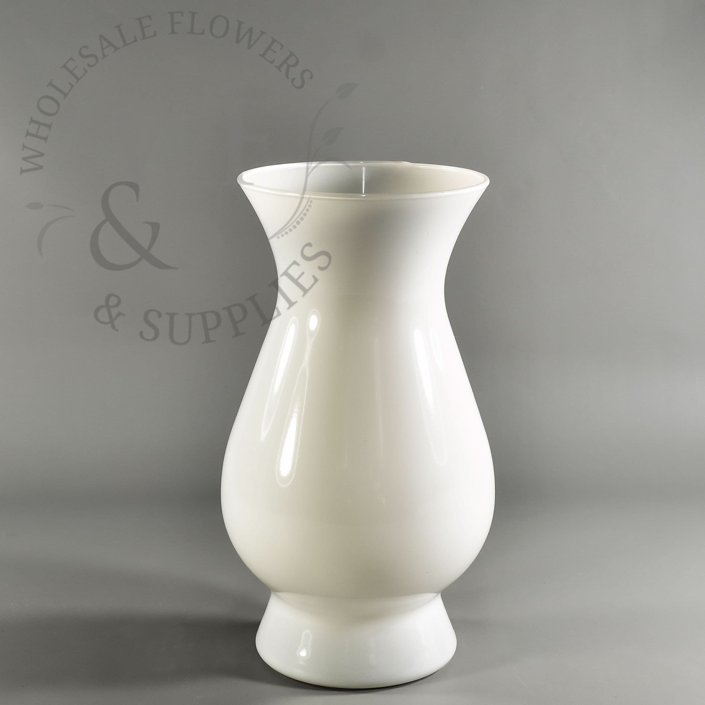 10.8" Tall White Glass Bella Vase