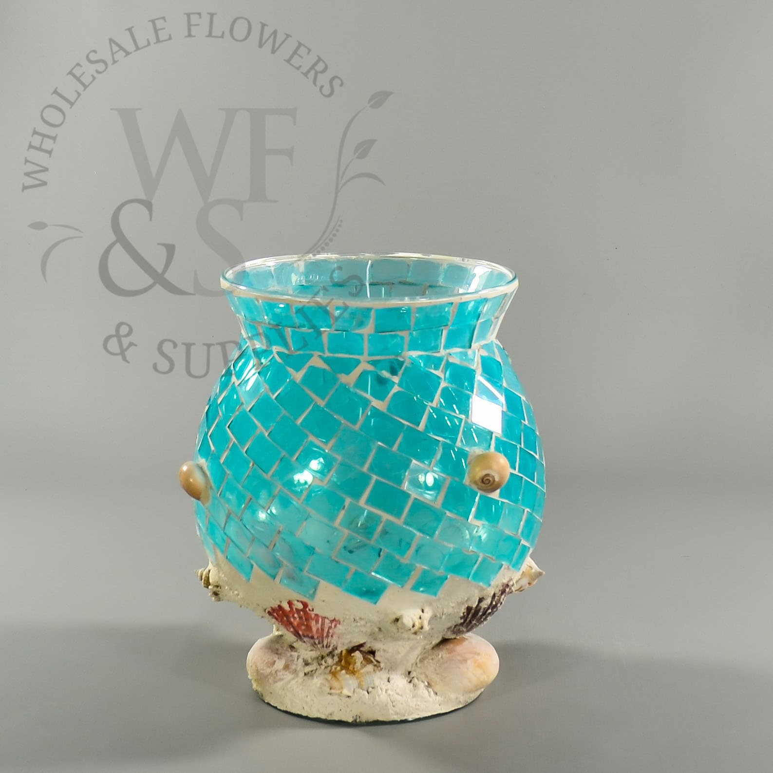 7.1" Aquamarine Mosaic Vase