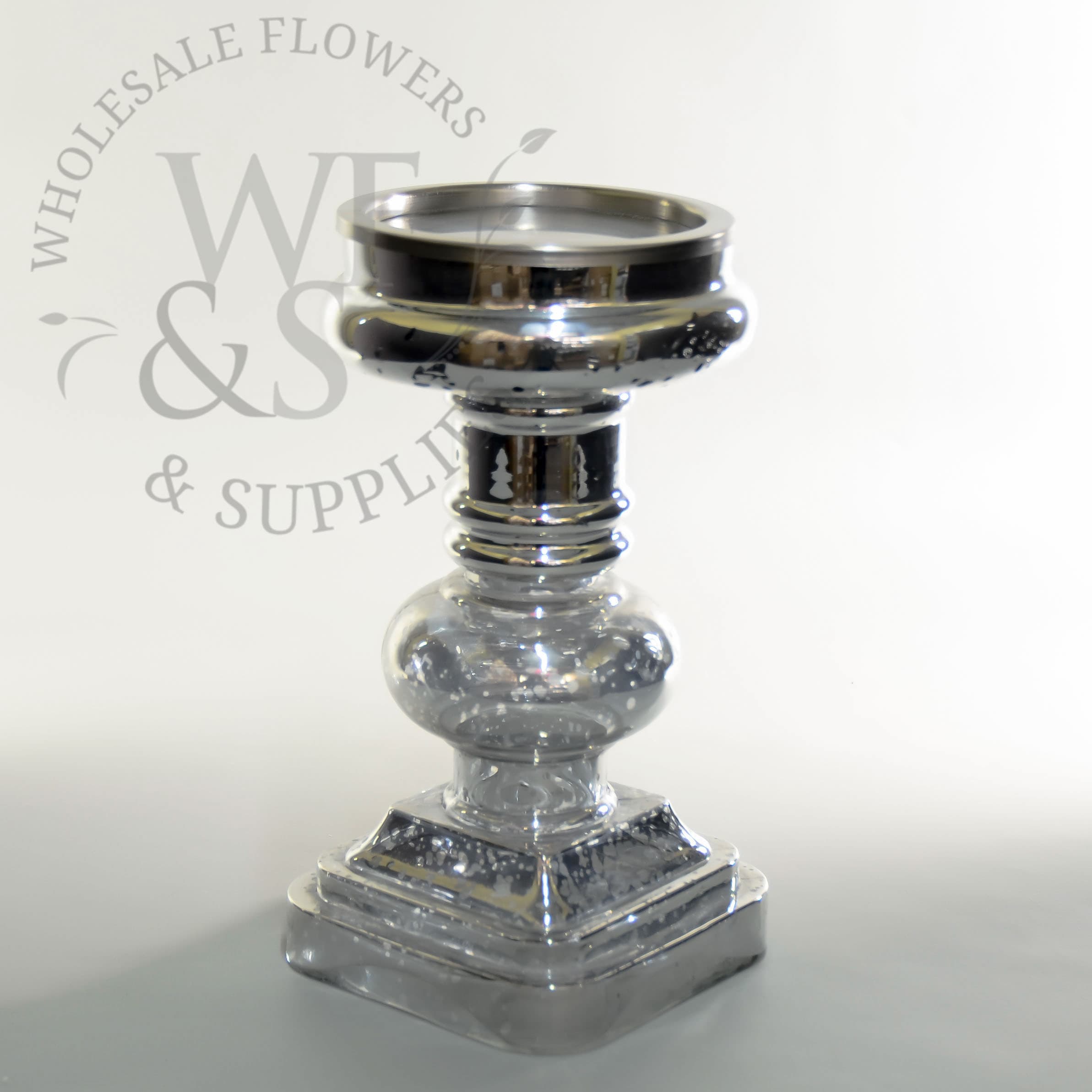9.7" Mercury Glass Candle Holder