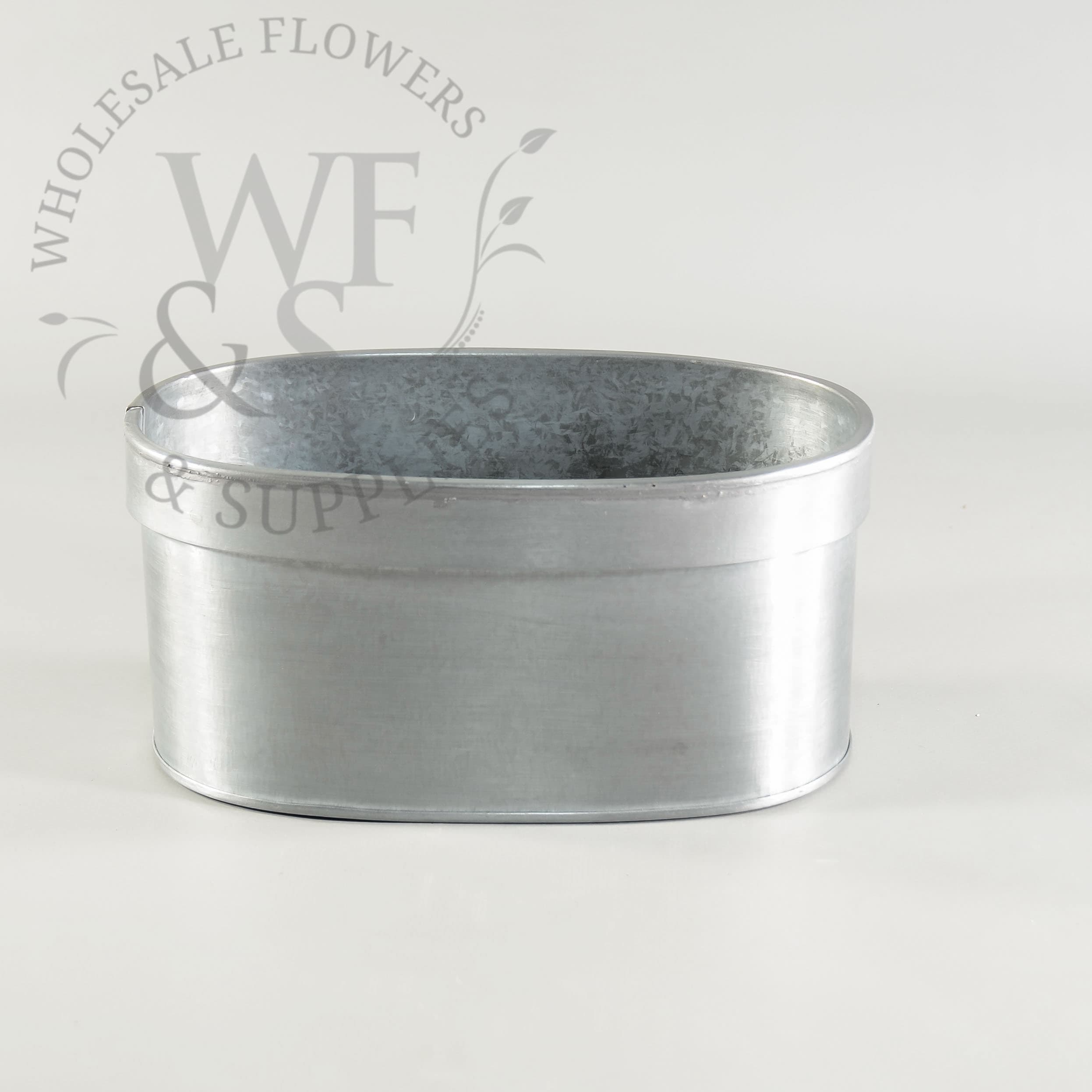 Galvanized Oval Planter With Lip