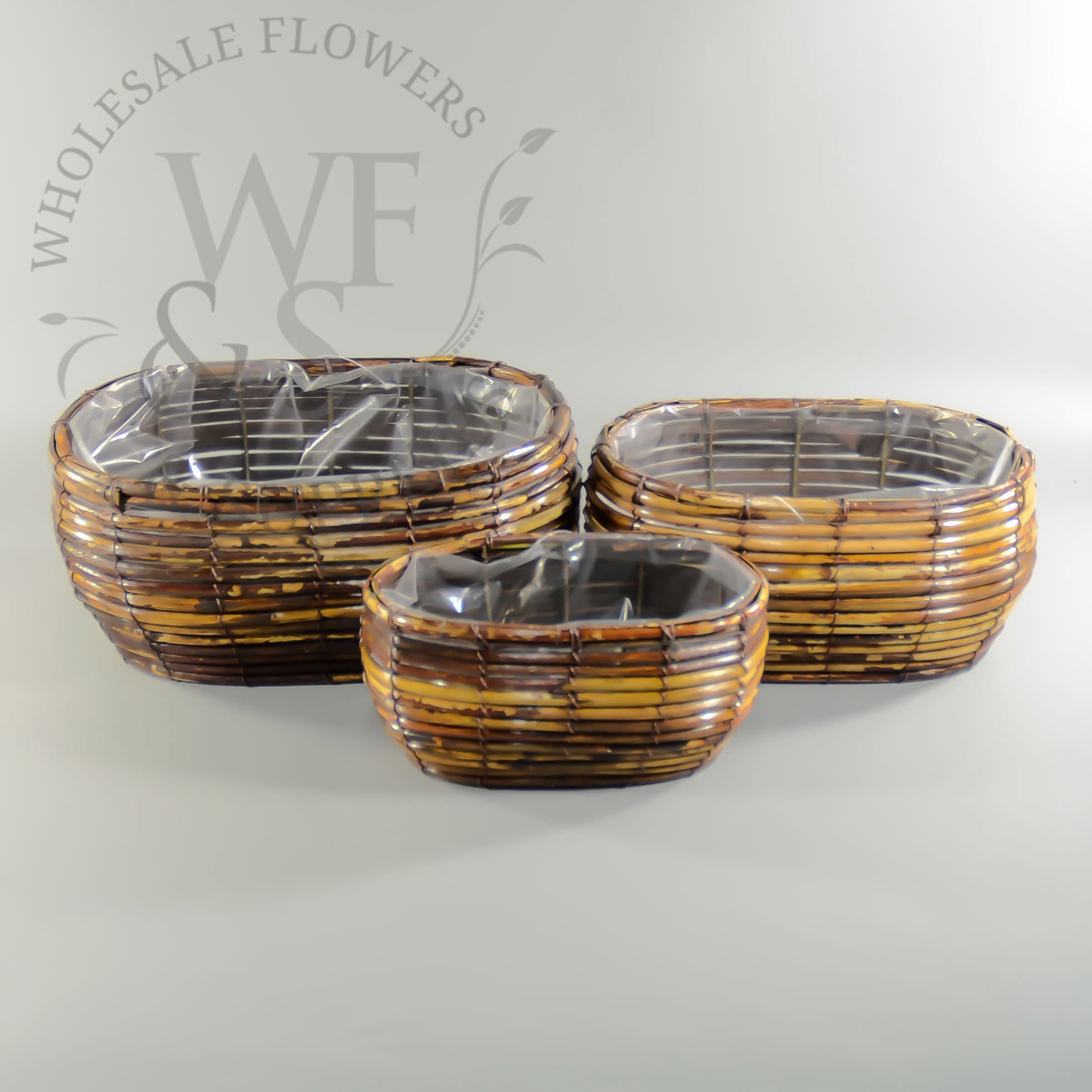 Set of 3 Wired Twig Containers 
