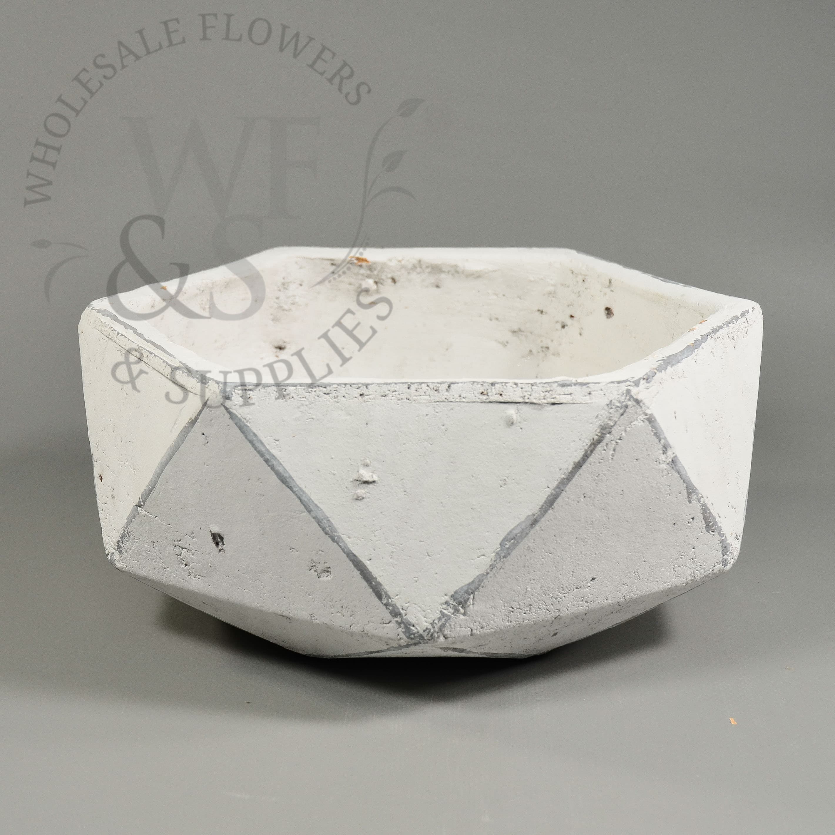 4" White Geometric Container