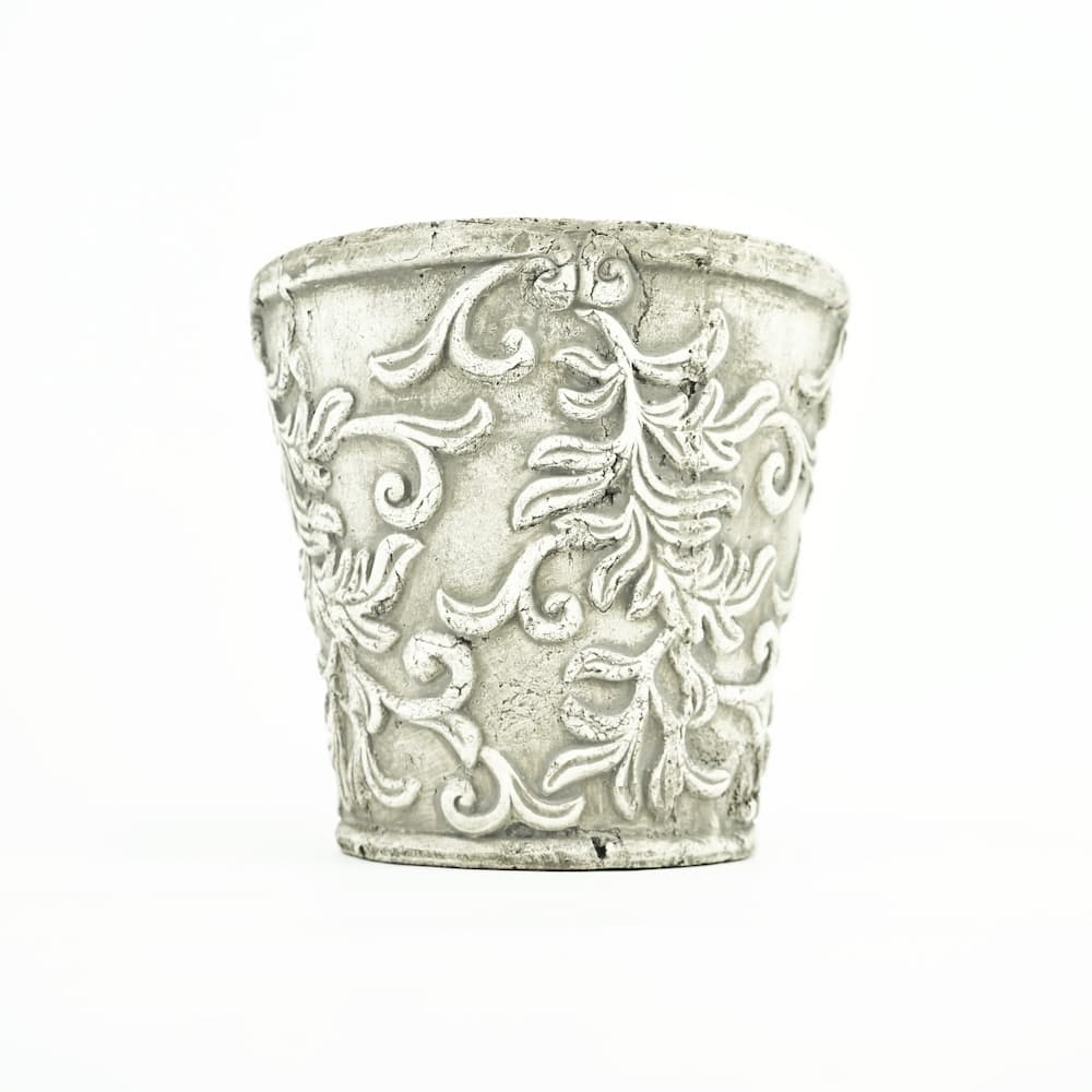 7.2" De Lis Floral Clay Pot DISC BY VENDOR