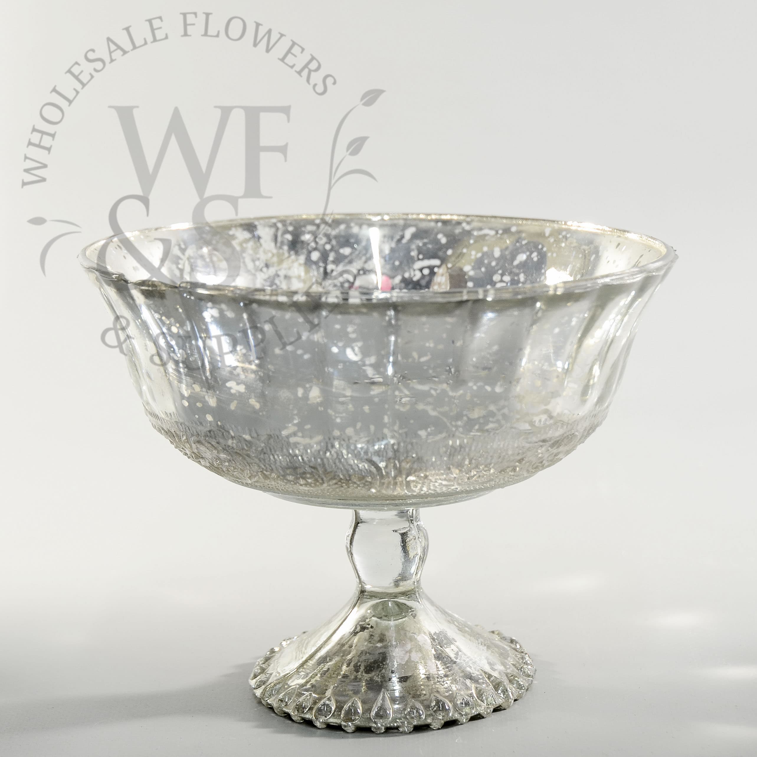 Silver Glass Pedestal Bowl 