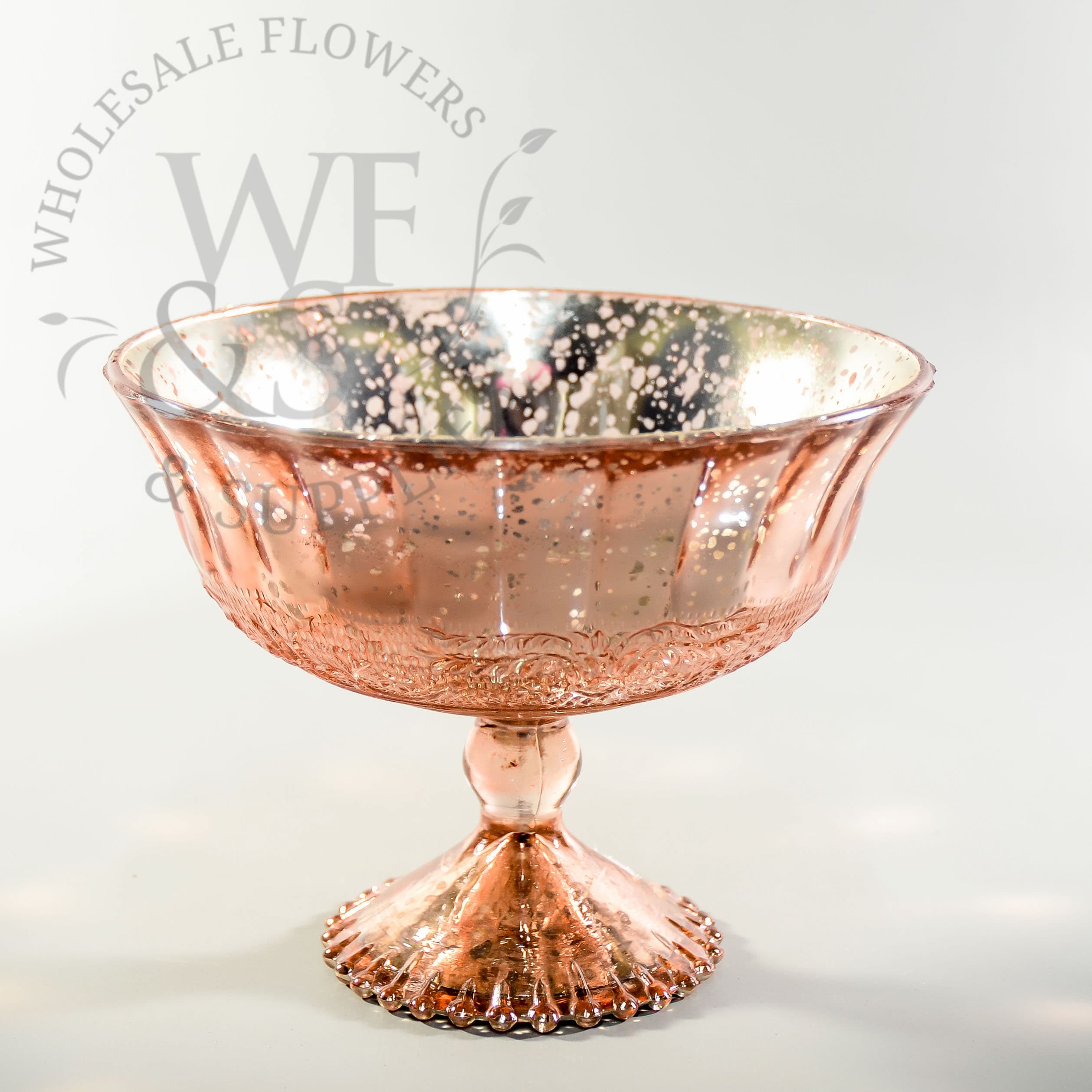 Rose Gold Glass Pedestal Vase 