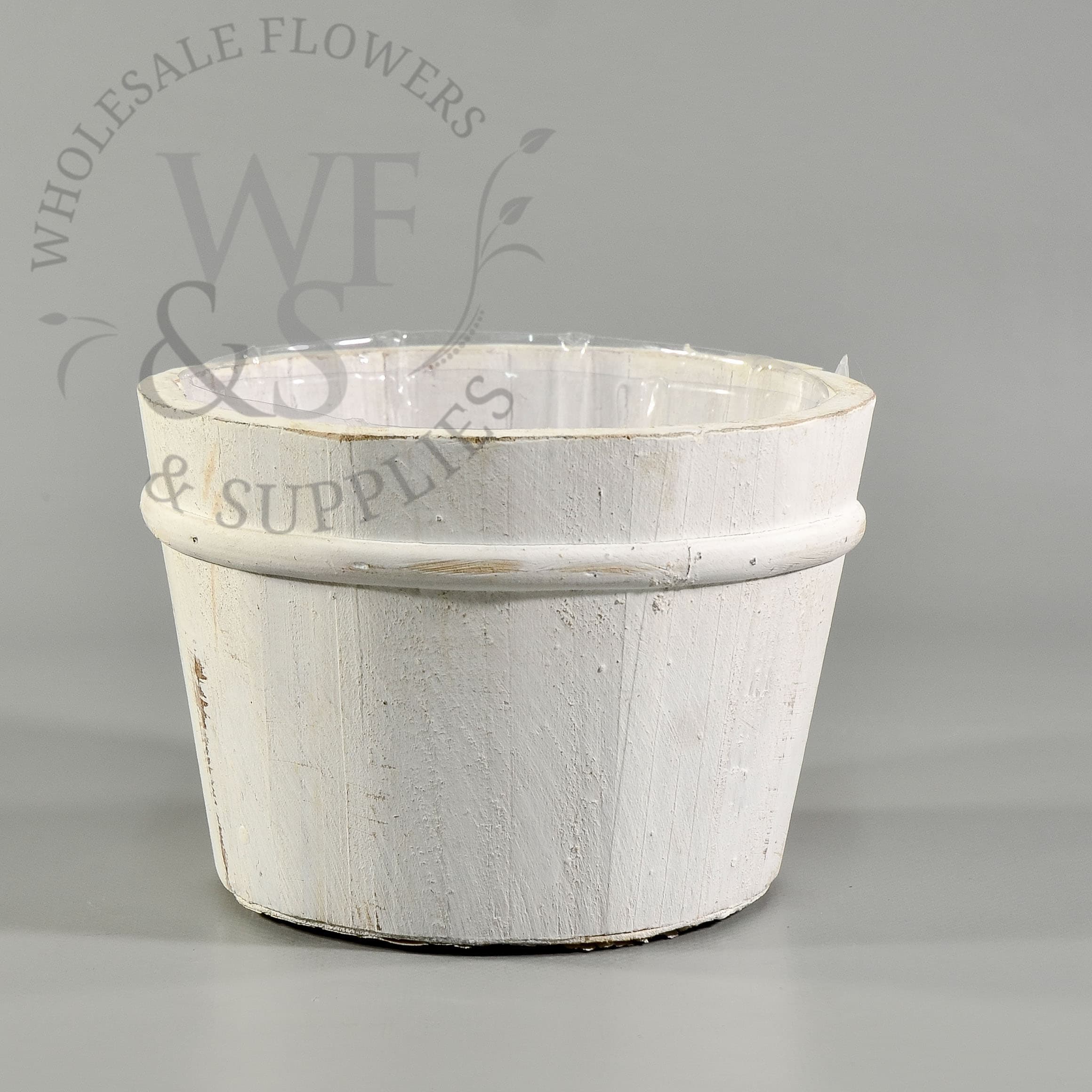 4.5" Wood Container in White