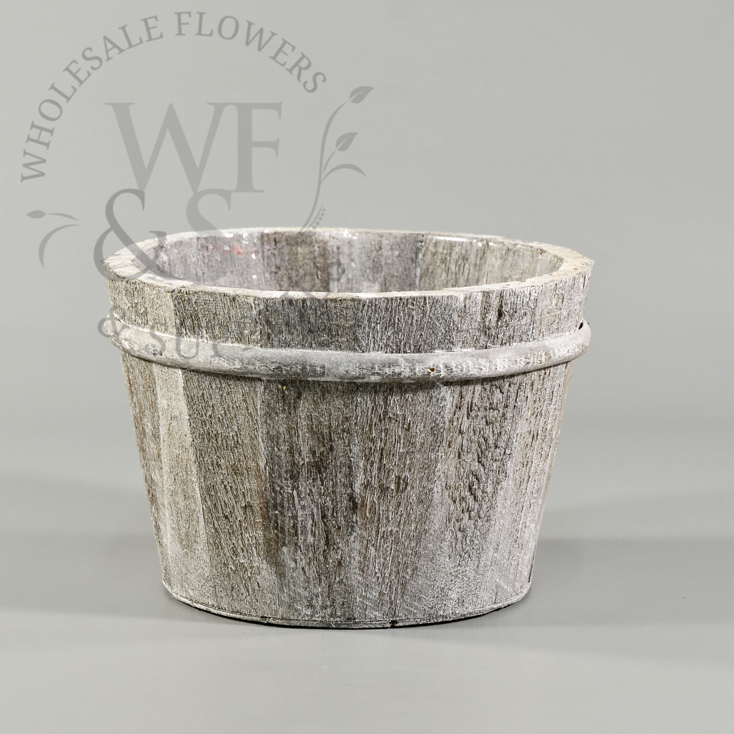 4.5" Wood Container in Gray