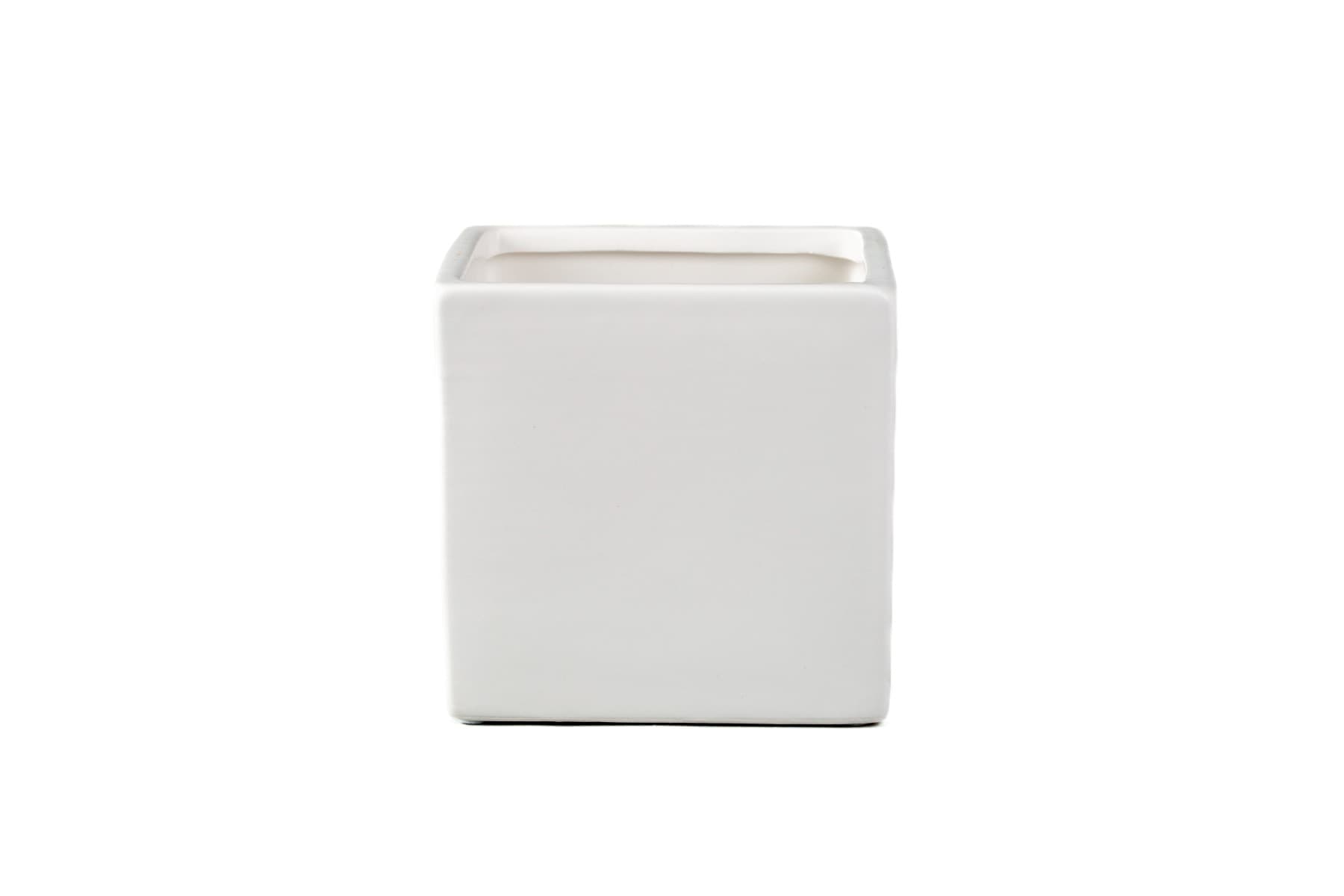 3.5" Matte White Ceramic Cube