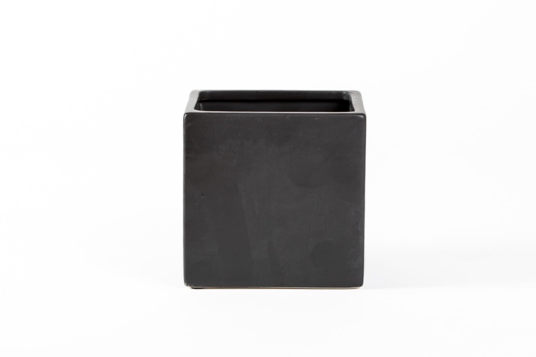 4 1/2" Black Matte Ceramic Cube
