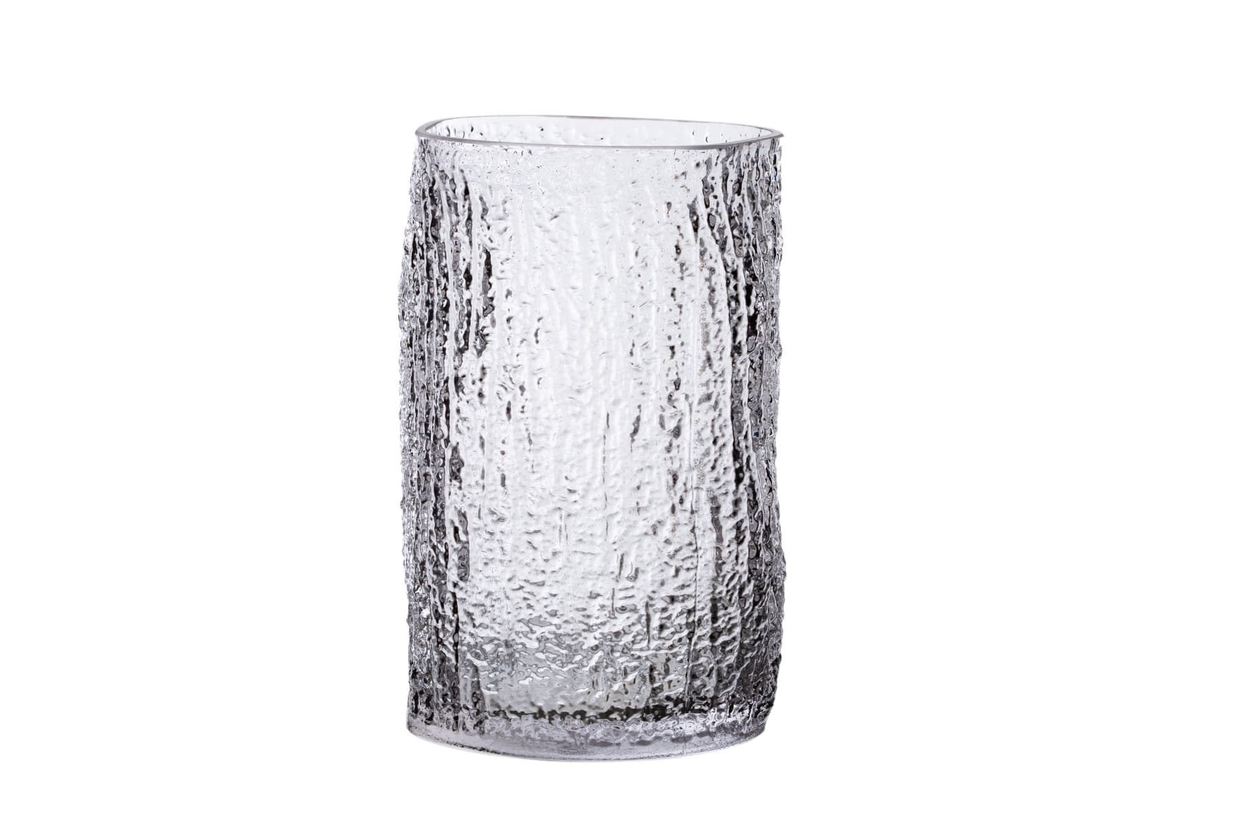 8 1/4" Wavy Tree Trunk Glass Cylinder Vase