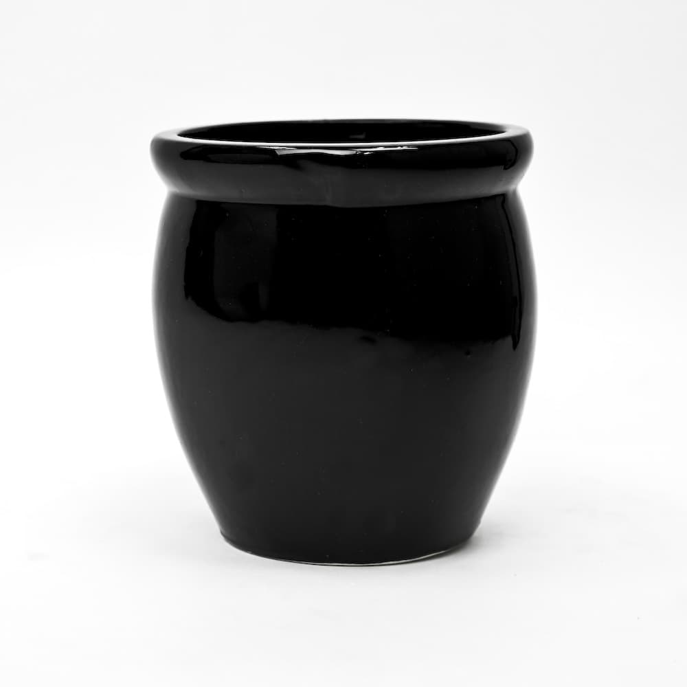 6.4" Ceramic Pot - Black