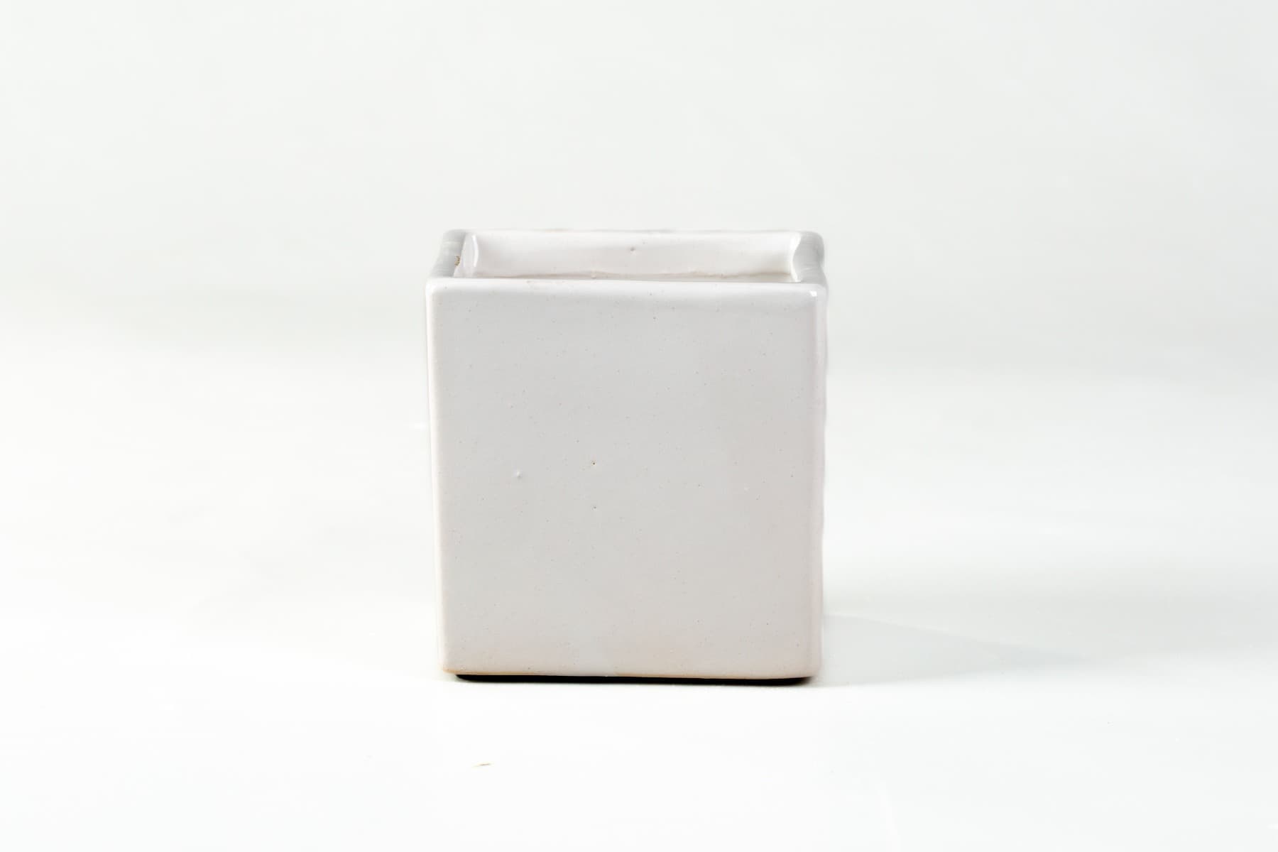 4 1/2 " Matte White Ceramic Cube