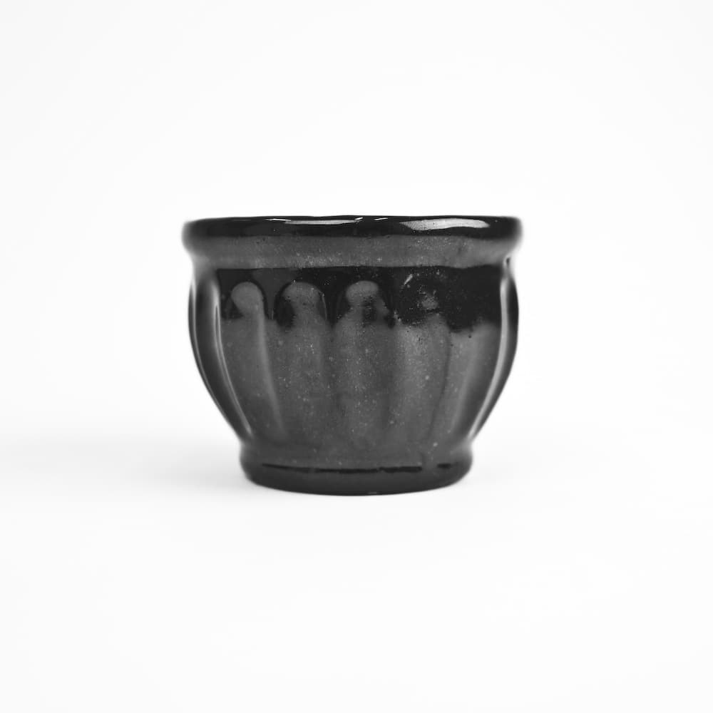 2.5" Ceramic Pot - Glossy Black