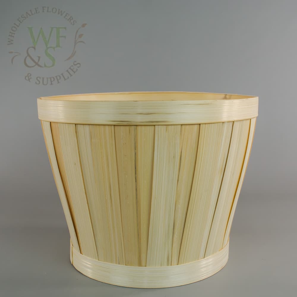 Round Tapered  Bamboo  Basket in Amber  7.8" Tall