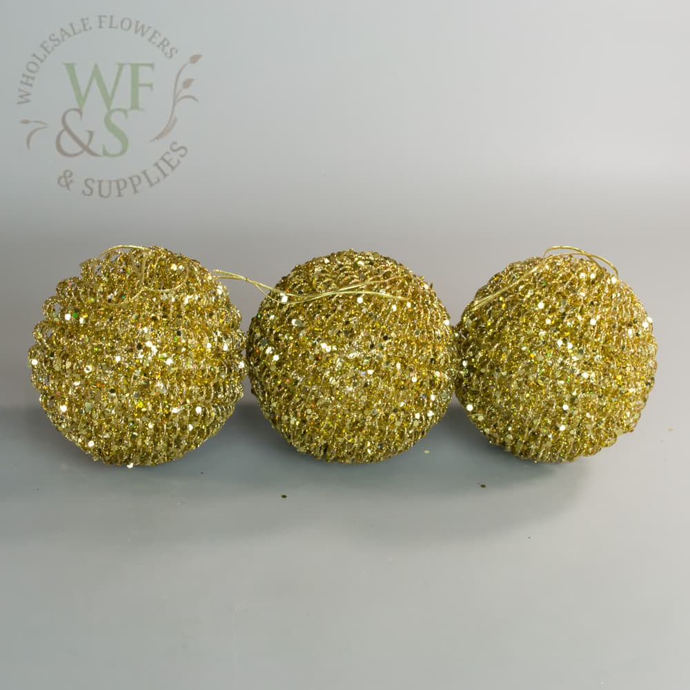 Gold Ornament Christmas balls 3 pack