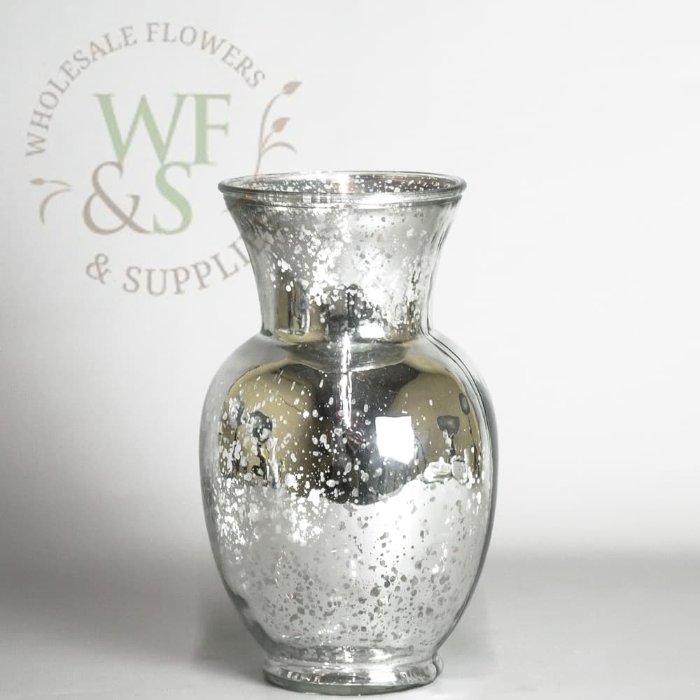 Mercury Silver Classic Glass Urn  9" DISC by Vendor