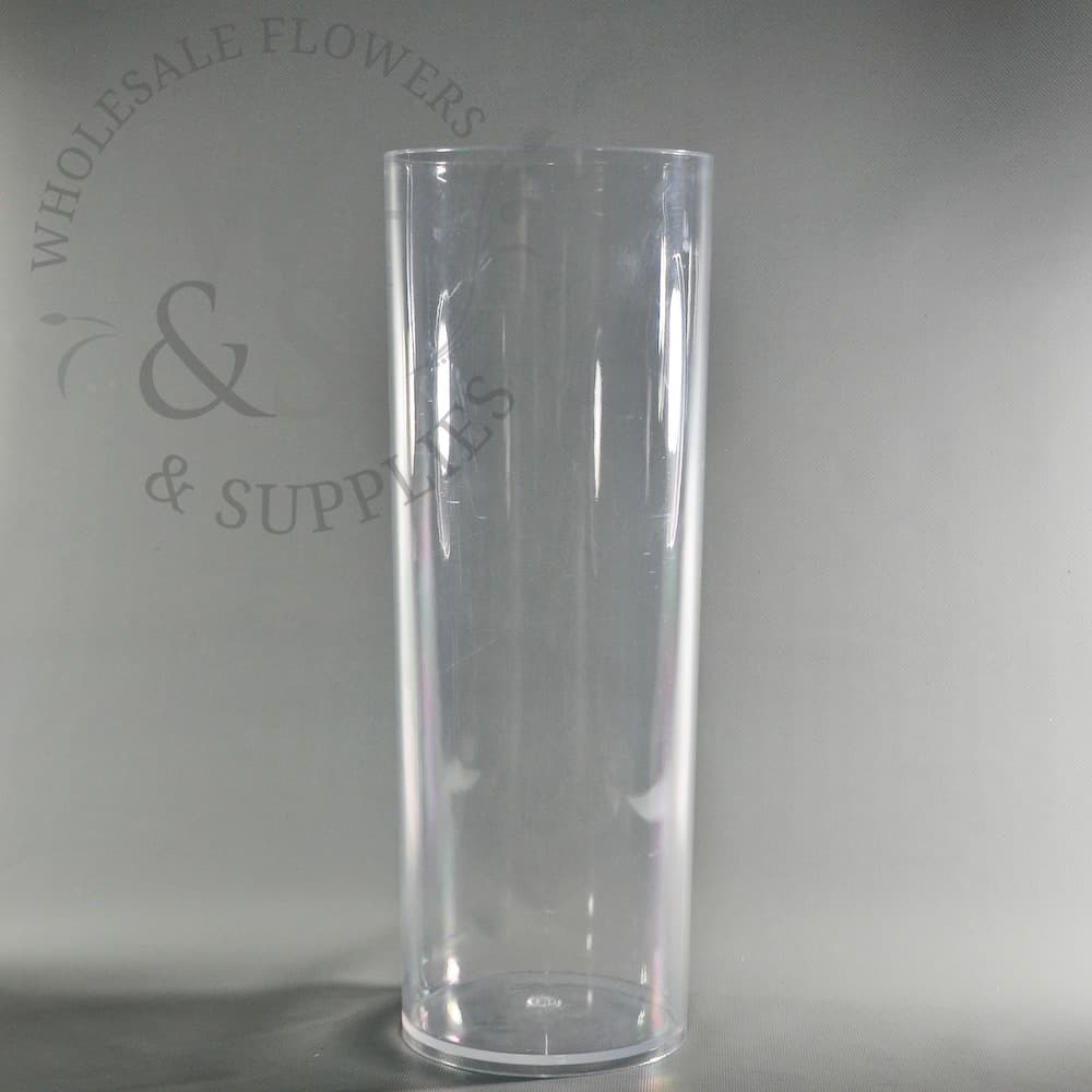 Plastic Cylinder Vase (Clear)  6" x 16.5" 
