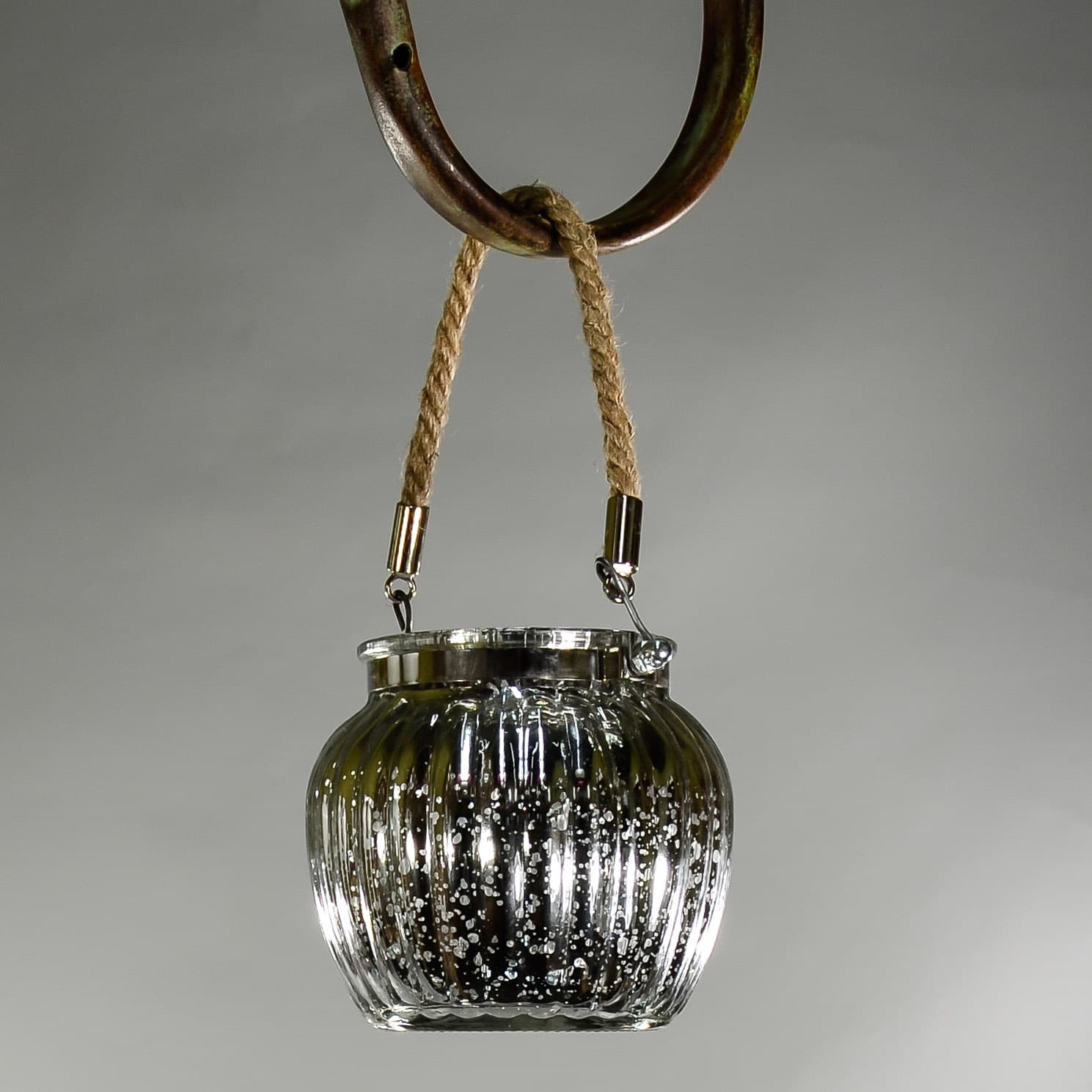 4" Mercury Vase with Jute Rope