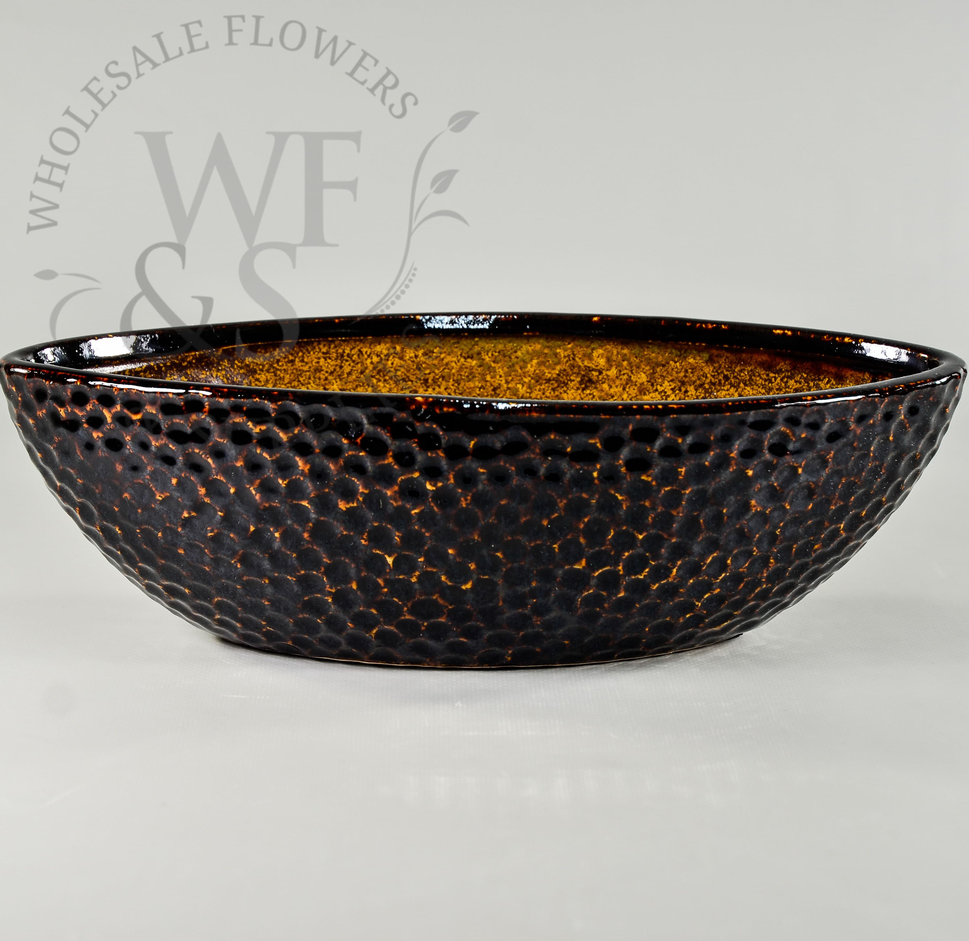 Chocolate Ceramic Garden Boat Shaped Container Large