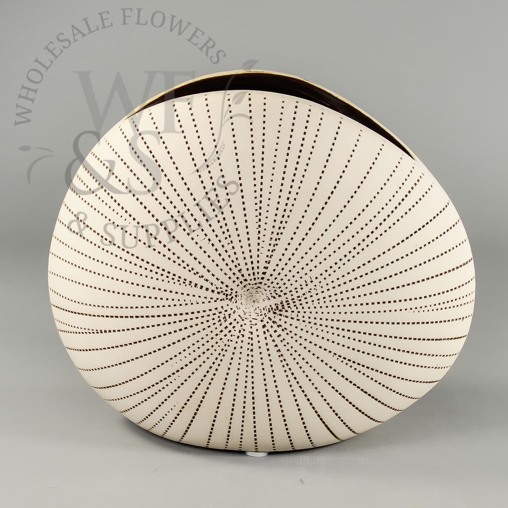  Contemporary Flat Sided White Ceramic Vase 6"  Tall