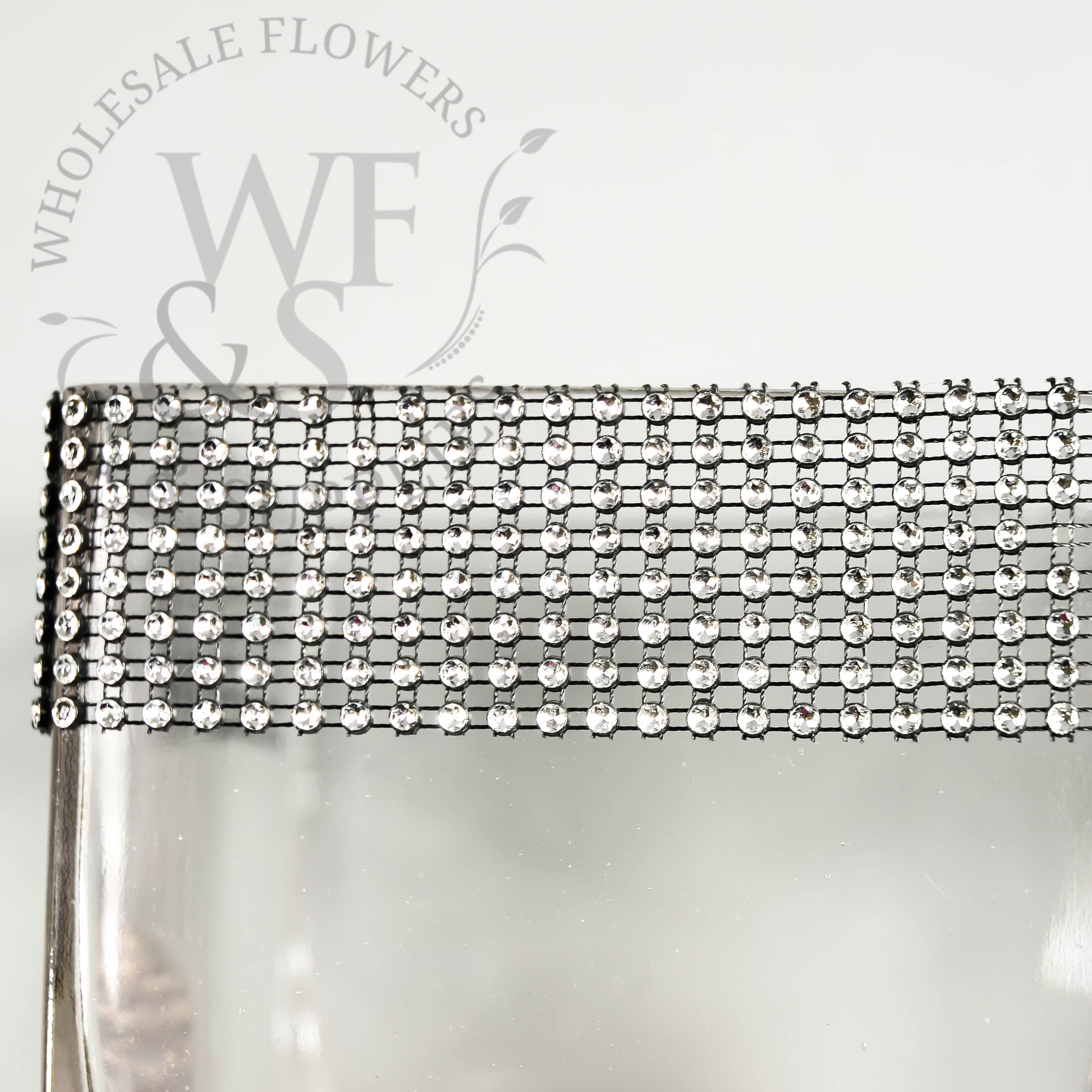 Black Faux Diamond Decorative Ribbon 1.5"