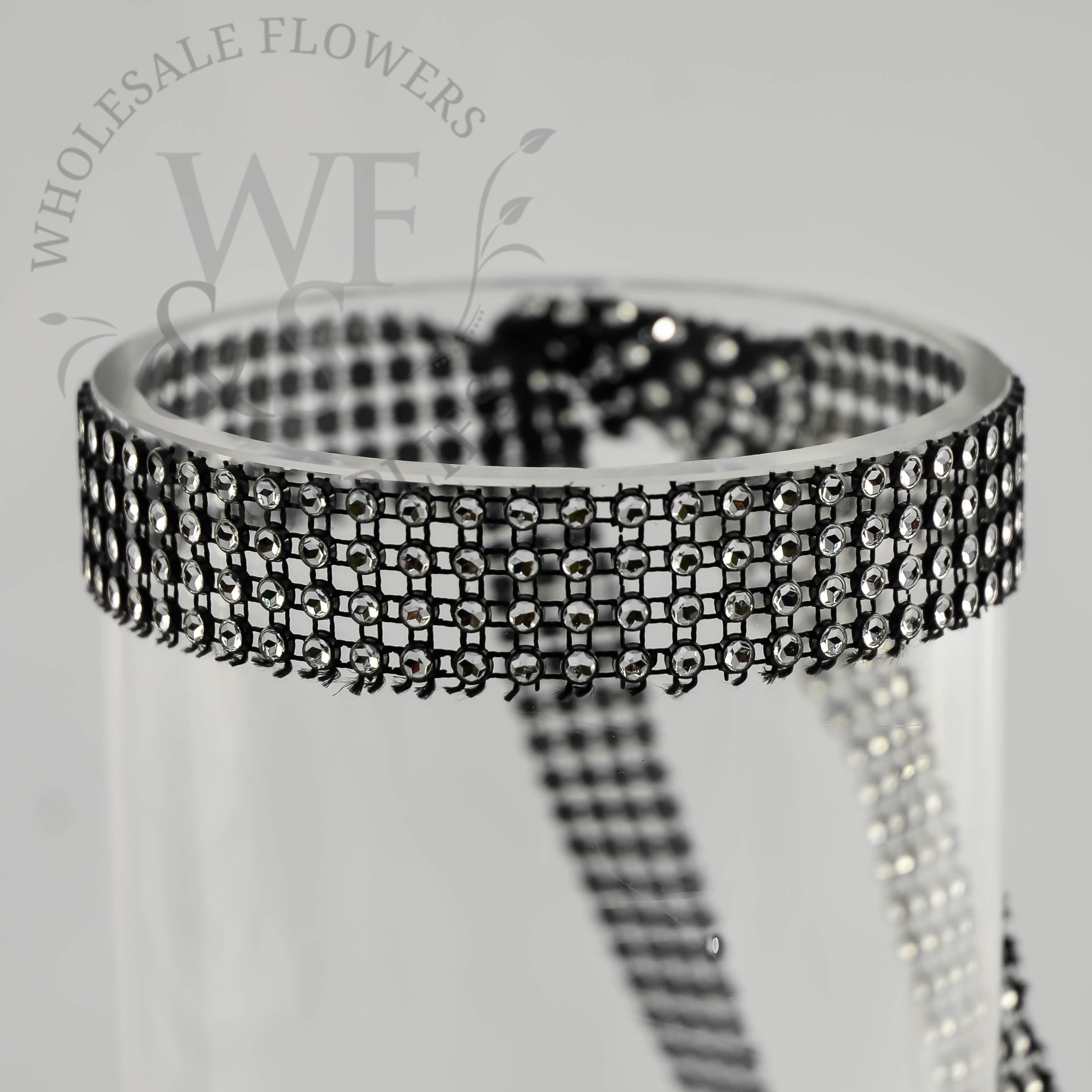 Black Faux Diamond Decorative Ribbon 5/8"