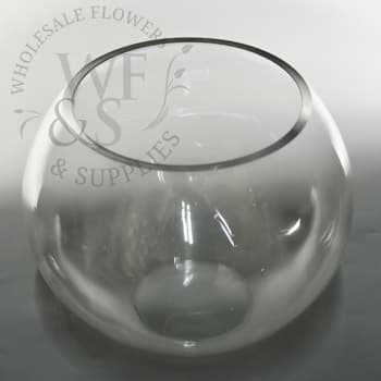 Clear Glass Bubble Bowl 10"