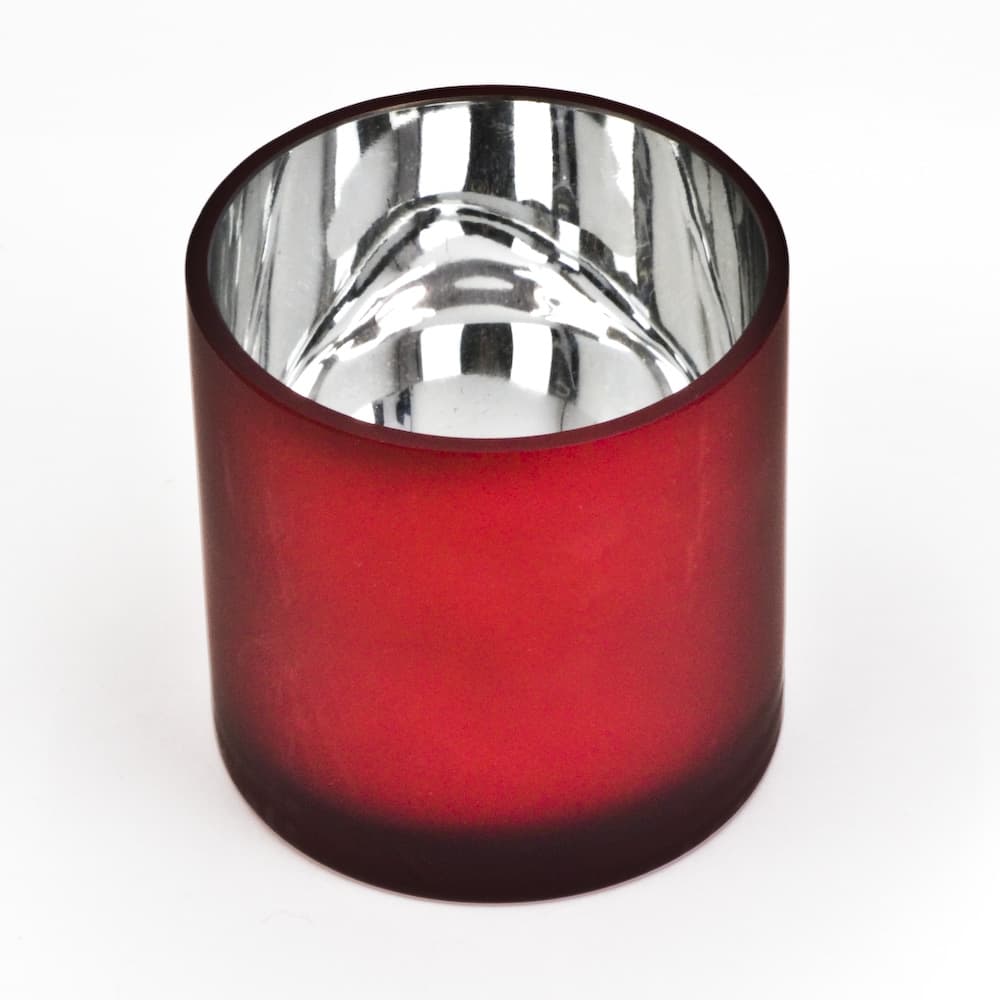 Satin Red Cylinder Vases 4x4