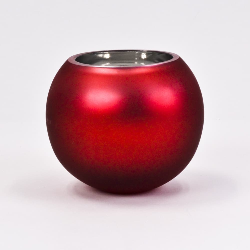Satin Red Bubble Bowl Vases Small