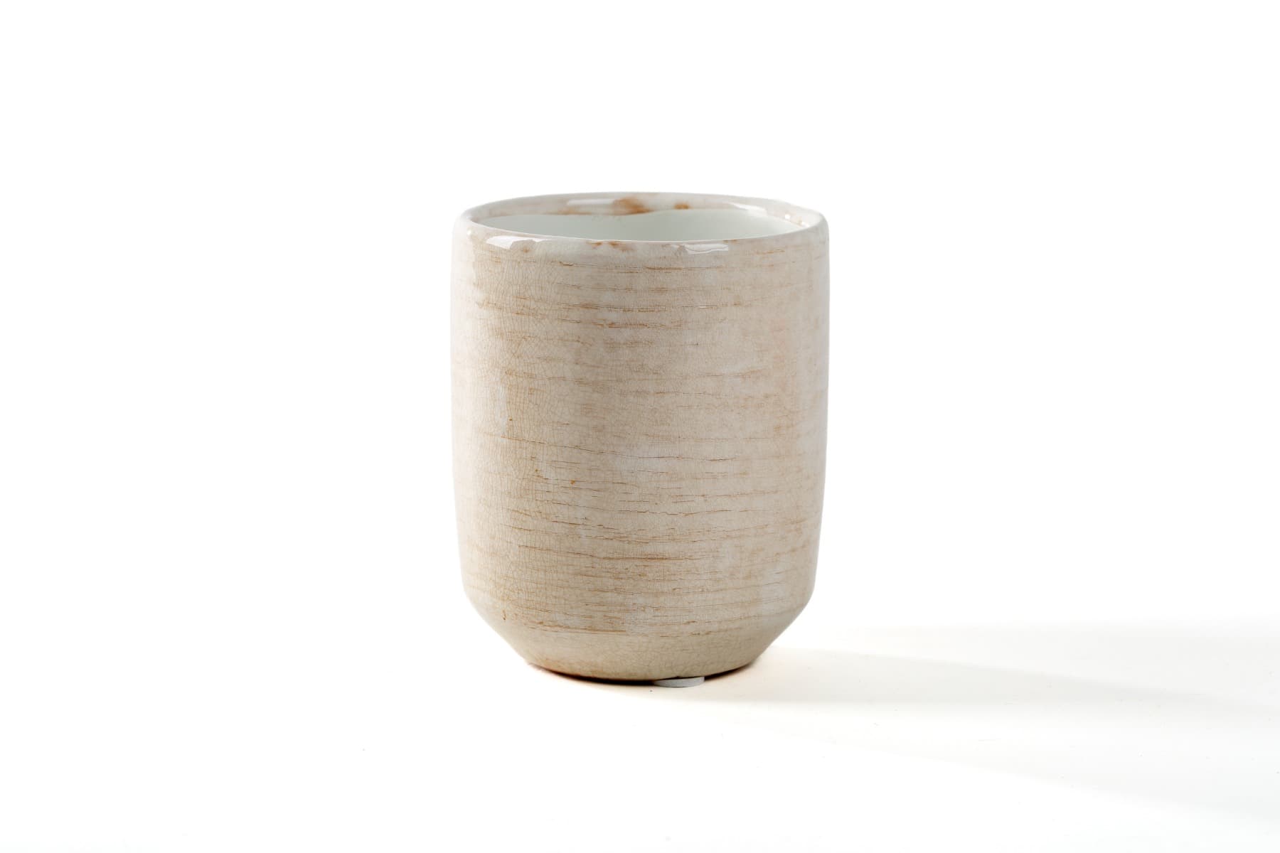 4" Lavina Mosaic White Ceramic Planter