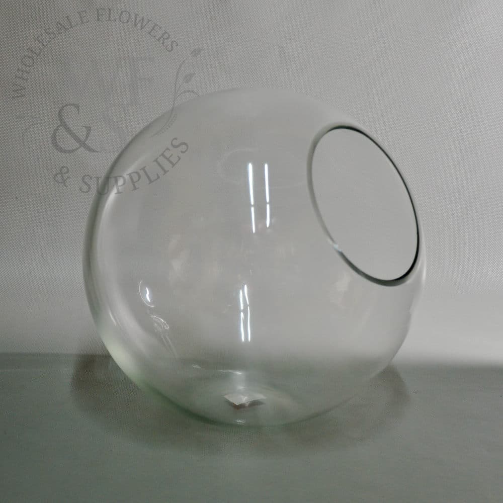 Tilted Glass Bubble Bowl Vase Terrarium Large