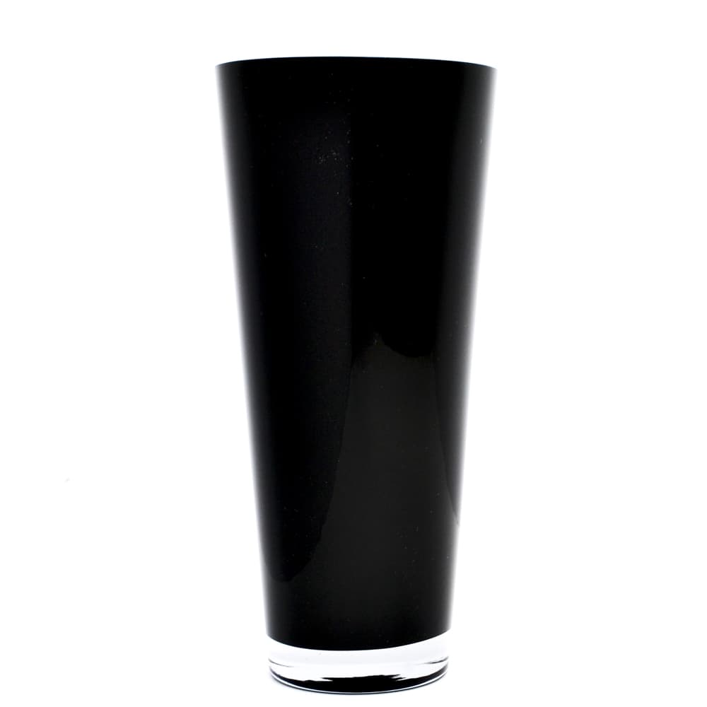 Large Tapered Glass Cylinder Vase, Black