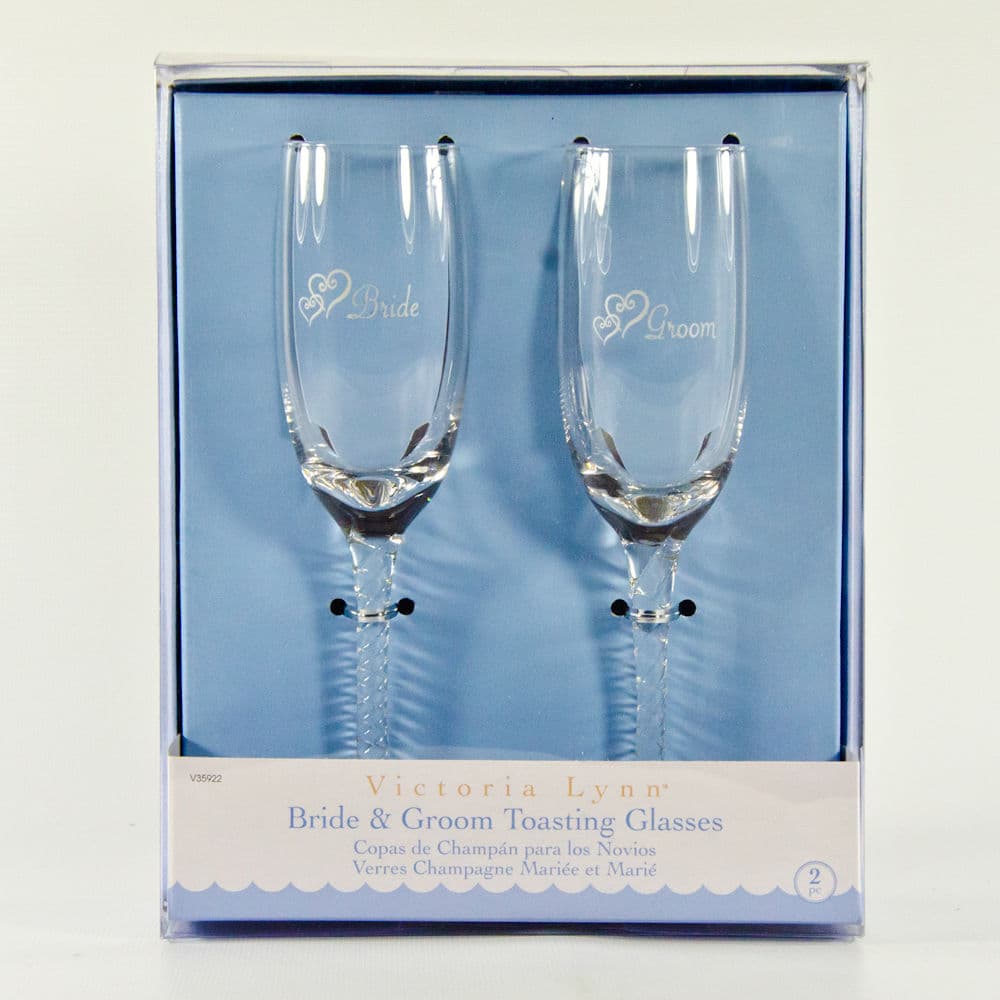 Bride & Groom Toasting Flutes