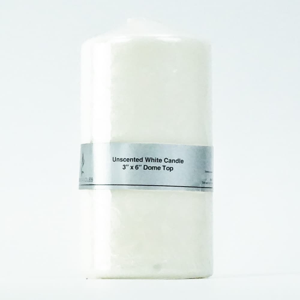 6" White Pillar Candles 
