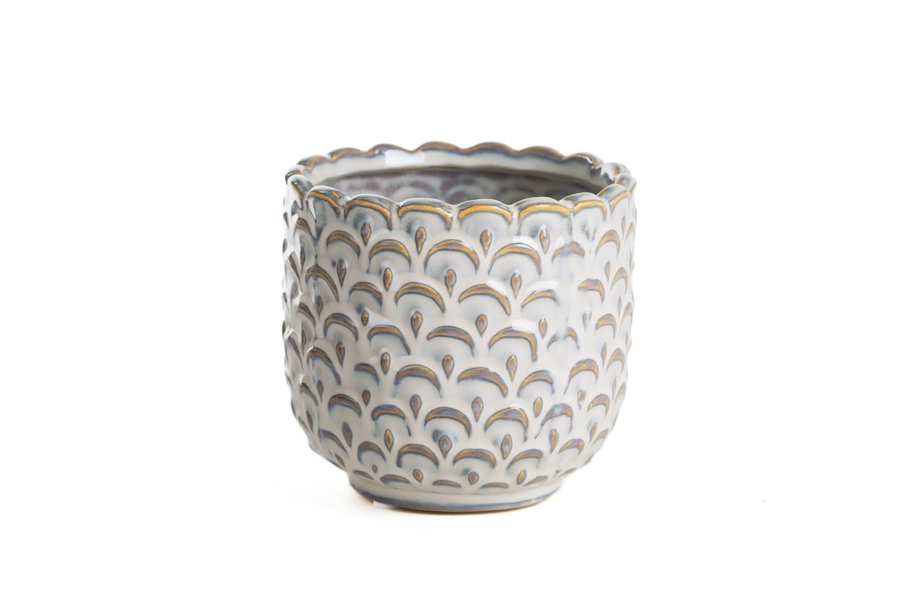 4" Cream Ceramic Pot