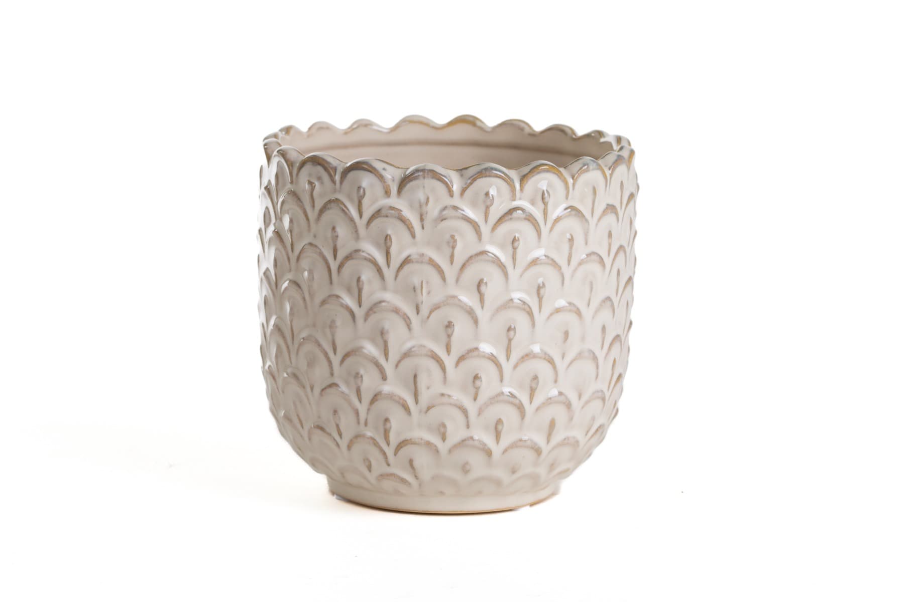 5" Cream Ceramic Pot