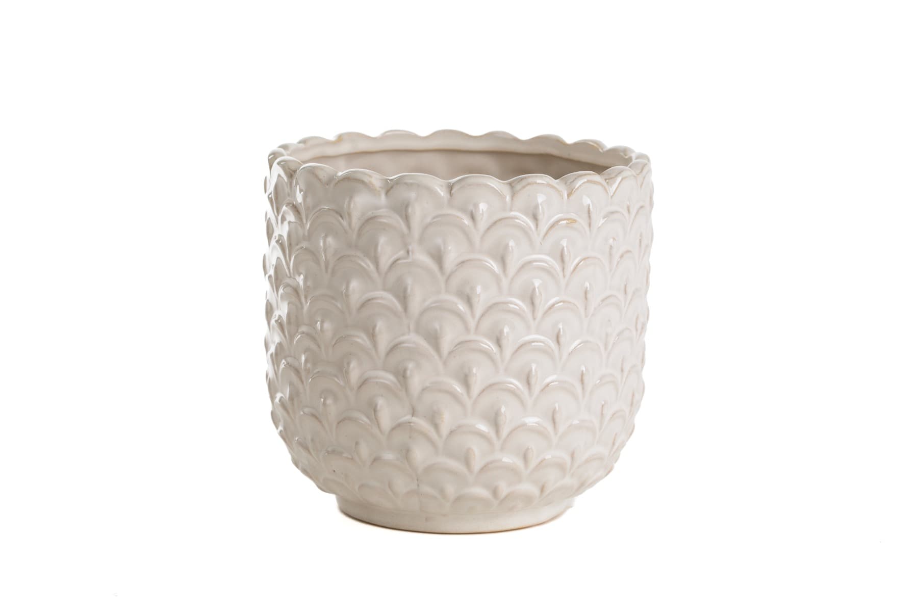 6" Cream Ceramic Pot