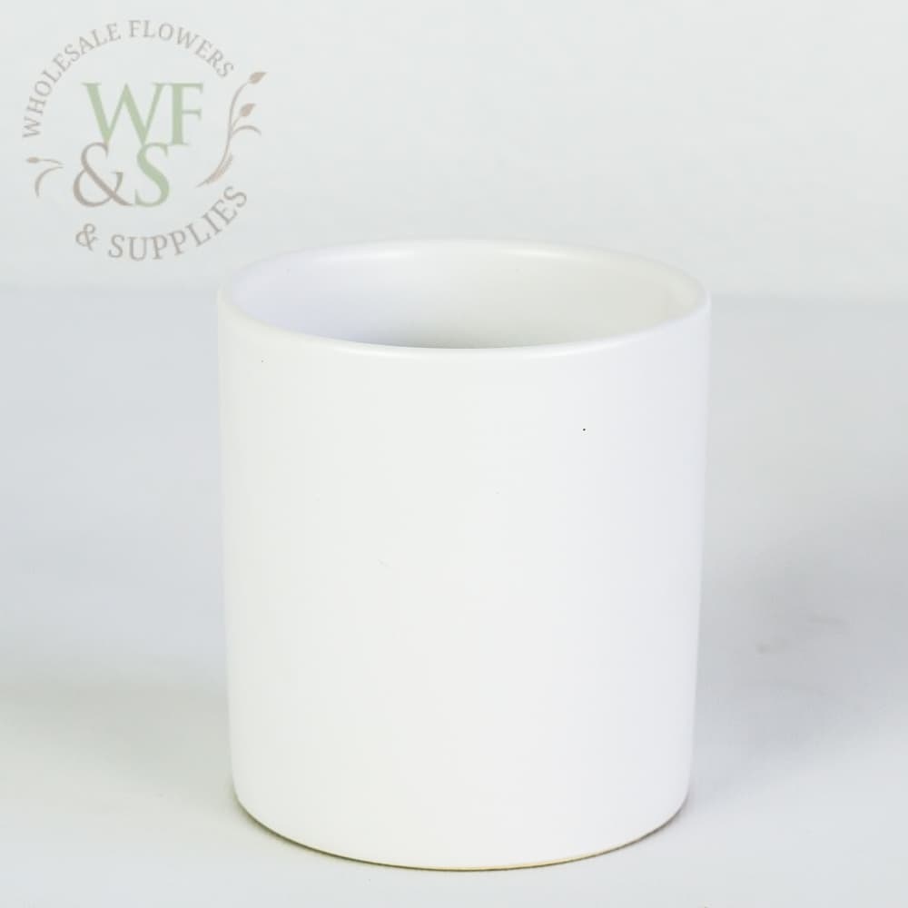 4" Ceramic Cylinder Vase - White