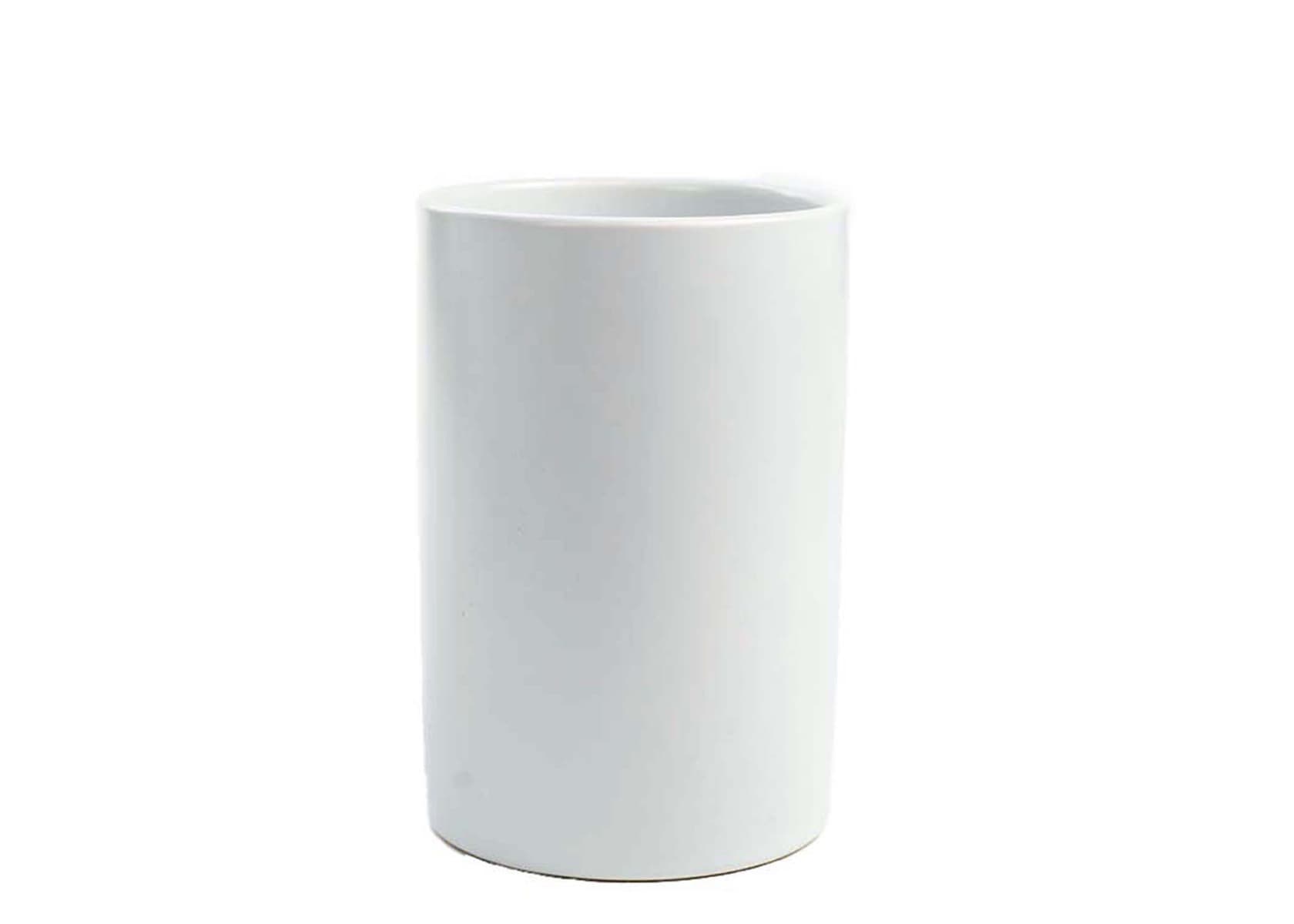 White Cylinder Ceramic Vase - 6" x 4"