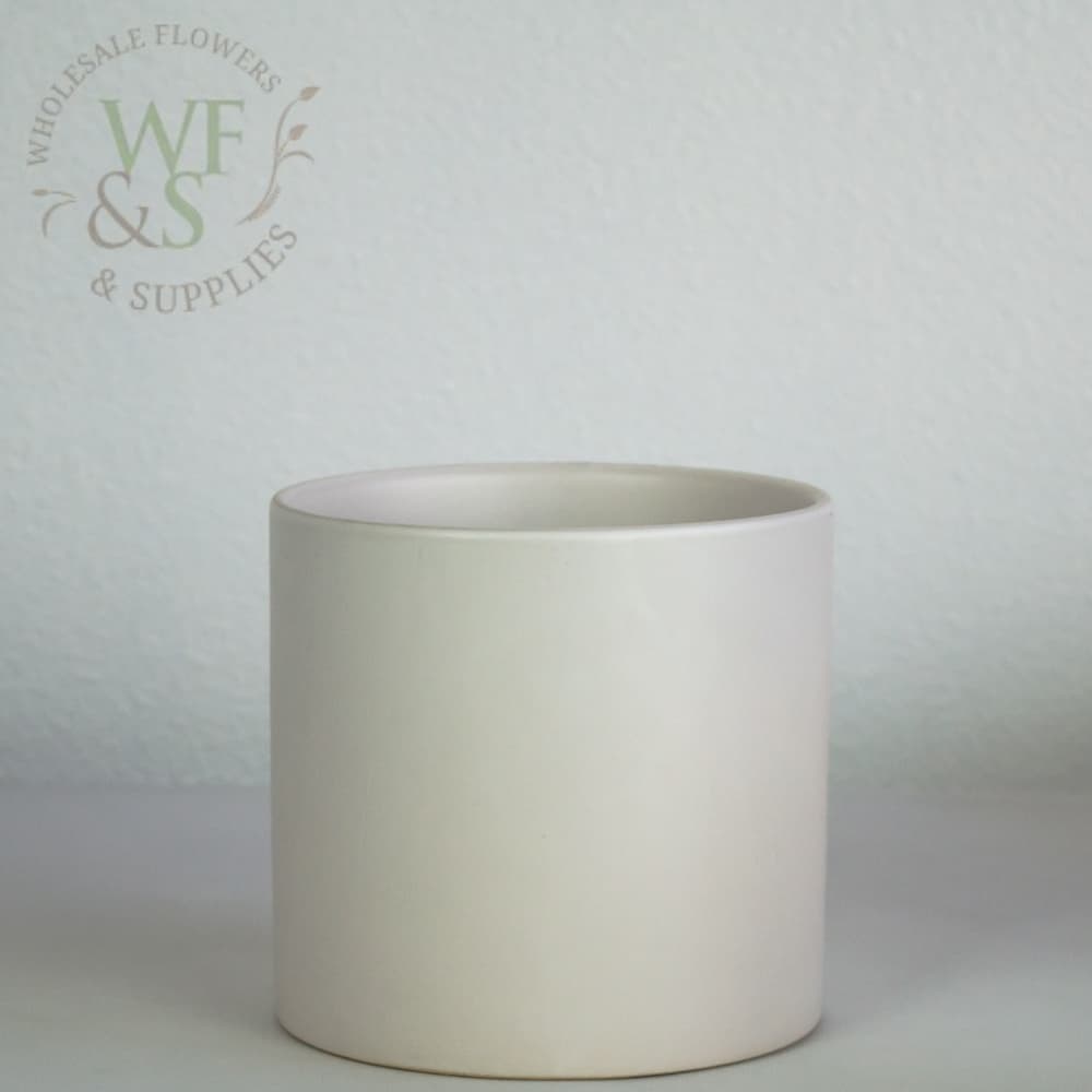 6" Ceramic Cylinder Vase - Matte White